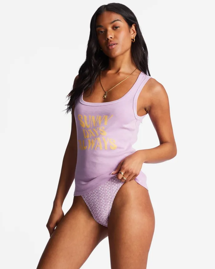 Billabong Graphic Tees and Tanks Women Sunny Days Tank Top Lilac Dream Billabong Graphic Tees and Tanks Women Sunny Days Tank Top Lilac Dream