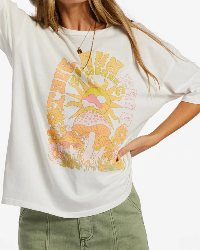 Billabong Graphic Tees and Tanks Women Take A Sun Trip TShirt Salt Crystal Billabong Graphic Tees and Tanks Women Take A Sun Trip TShirt Salt Crystal