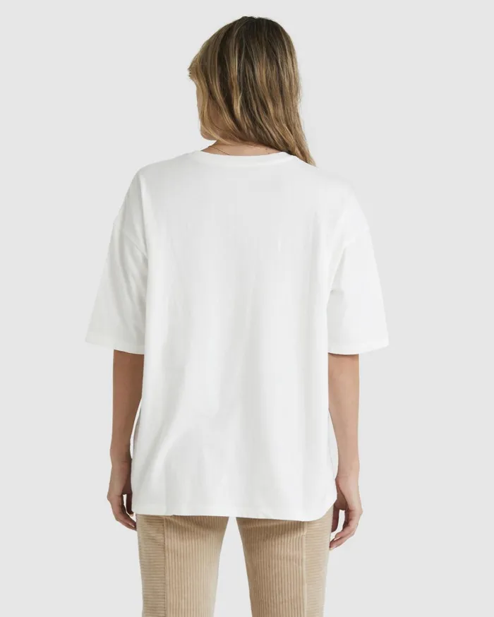 Billabong Graphic Tees and Tanks Women Tiki Oversized TShirt White Billabong Graphic Tees and Tanks Women Tiki Oversized TShirt White