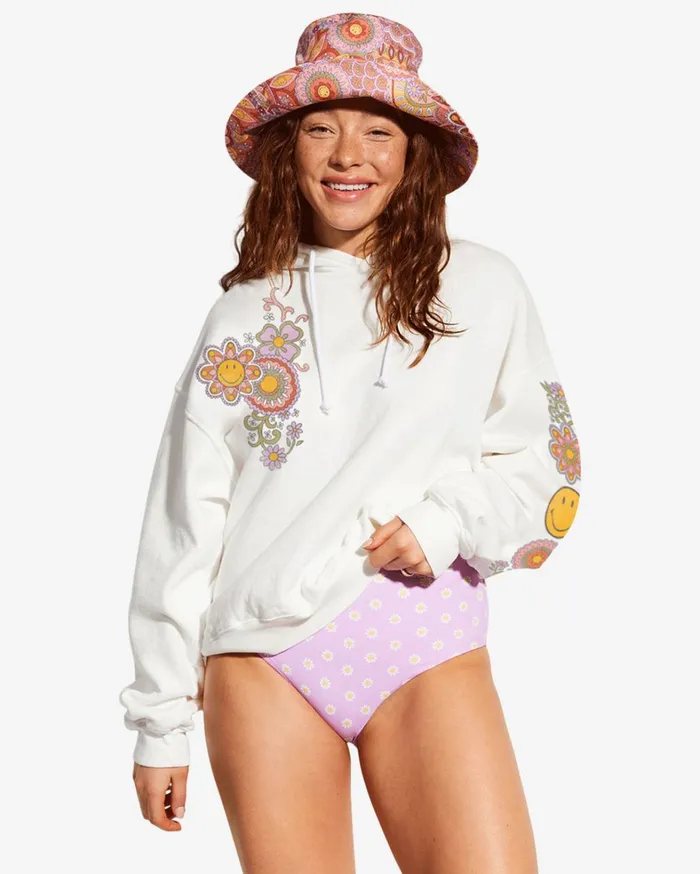 Billabong Hoodies and Fleece Women Billabong X Smiley Hidden Smiles Hoodie Salt Crystal Billabong Hoodies and Fleece Women Billabong X Smiley Hidden Smiles Hoodie Salt Crystal