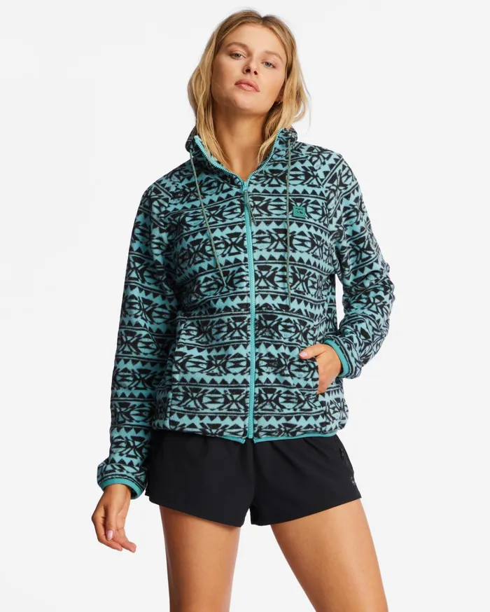 Billabong Hoodies and Fleece Women Boundary ZipUp Mock Neck Fleece Lagoon Billabong Hoodies and Fleece Women Boundary ZipUp Mock Neck Fleece Lagoon