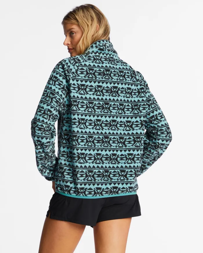 Billabong Hoodies and Fleece Women Boundary ZipUp Mock Neck Fleece Lagoon Billabong Hoodies and Fleece Women Boundary ZipUp Mock Neck Fleece Lagoon