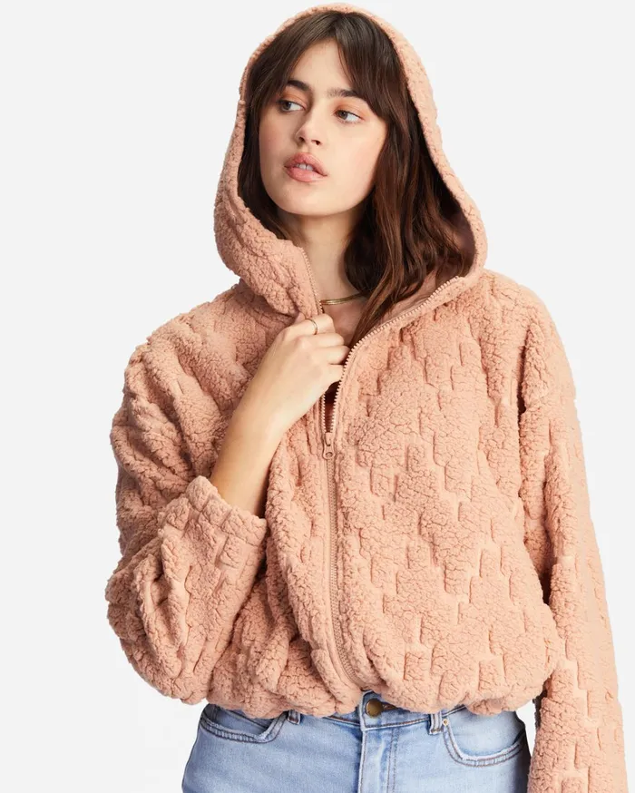 Billabong Hoodies and Fleece Women Marlowe Fleece ZipUp Hooded Jacket Nude Mood Billabong Hoodies and Fleece Women Marlowe Fleece ZipUp Hooded Jacket Nude Mood