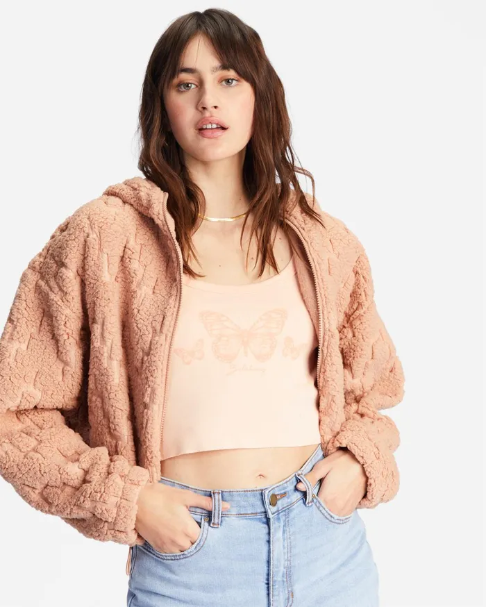 Billabong Hoodies and Fleece Women Marlowe Fleece ZipUp Hooded Jacket Nude Mood Billabong Hoodies and Fleece Women Marlowe Fleece ZipUp Hooded Jacket Nude Mood
