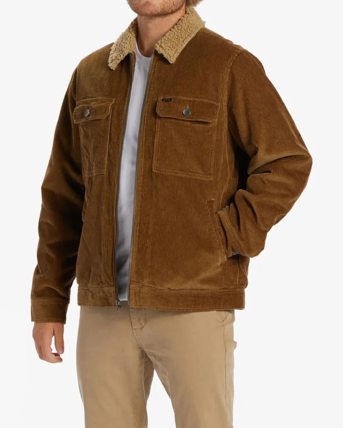 Billabong Jackets Men Barlow Cord Sherpa Lined Jacket Otter Billabong Jackets Men Barlow Cord Sherpa Lined Jacket Otter