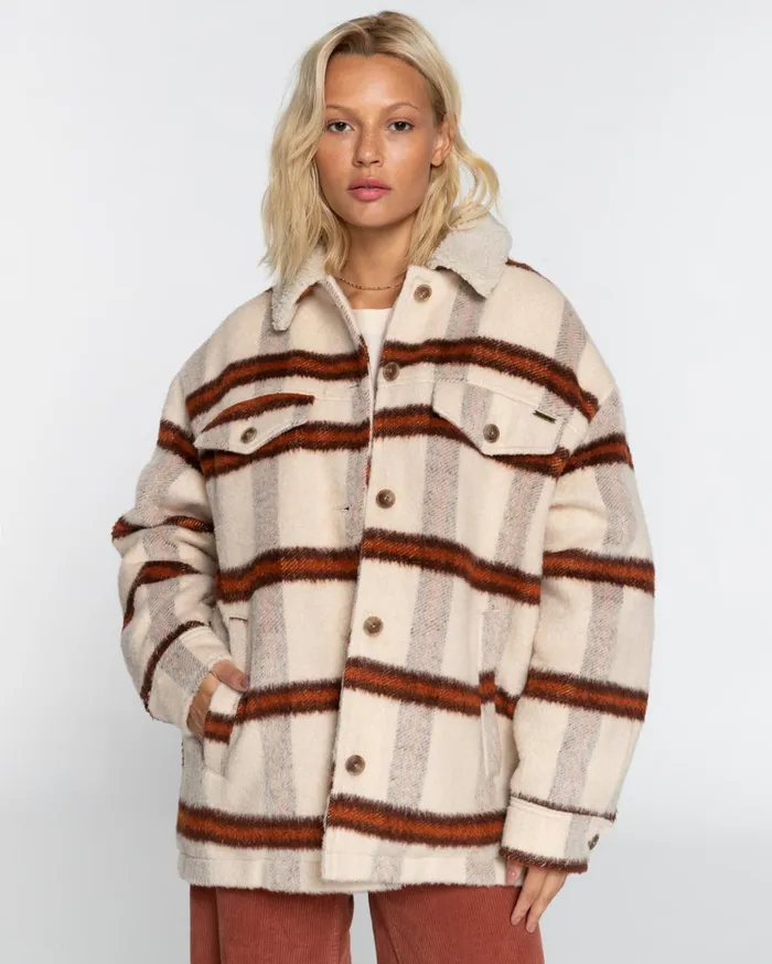 Billabong Jackets Women Lucky Charm Trucker Jacket Antique White