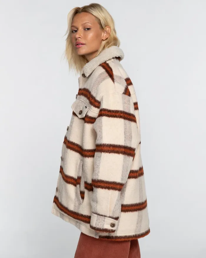 Billabong Jackets Women Lucky Charm Trucker Jacket Antique White Billabong Jackets Women Lucky Charm Trucker Jacket Antique White