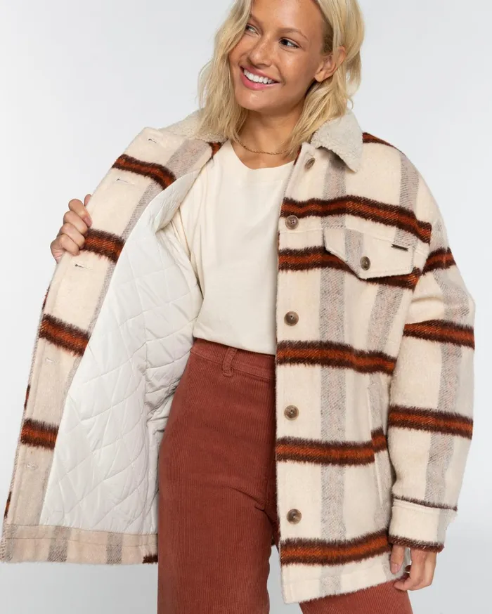 Billabong Jackets Women Lucky Charm Trucker Jacket Antique White Billabong Jackets Women Lucky Charm Trucker Jacket Antique White