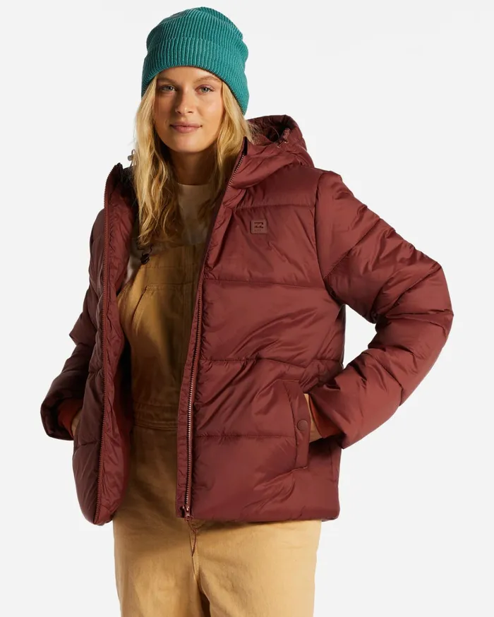 Billabong Jackets Women Transport Puffer Jacket Rosewood