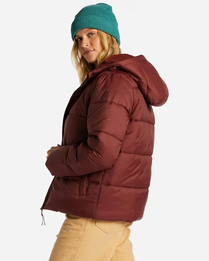 Billabong Jackets Women Transport Puffer Jacket Rosewood Billabong Jackets Women Transport Puffer Jacket Rosewood