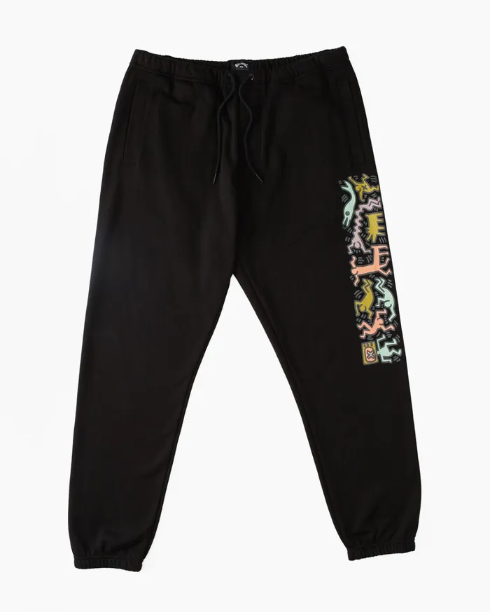 Billabong Jeans and Pants Men Keith Haring Jam Joggers Black Billabong Jeans and Pants Men Keith Haring Jam Joggers Black
