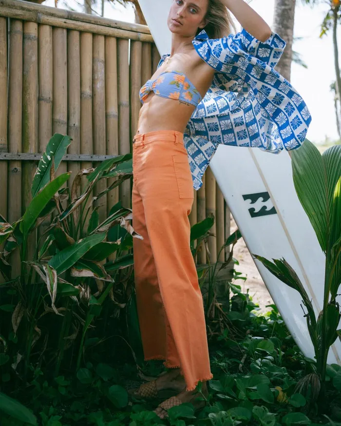 Billabong Pants Women Free Fall HighWaist Pants Orange Kiss