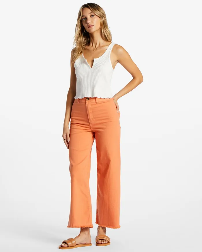 Billabong Pants Women Free Fall HighWaist Pants Orange Kiss Billabong Pants Women Free Fall HighWaist Pants Orange Kiss