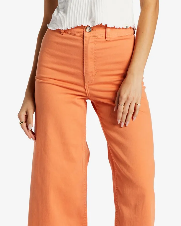 Billabong Pants Women Free Fall HighWaist Pants Orange Kiss Billabong Pants Women Free Fall HighWaist Pants Orange Kiss