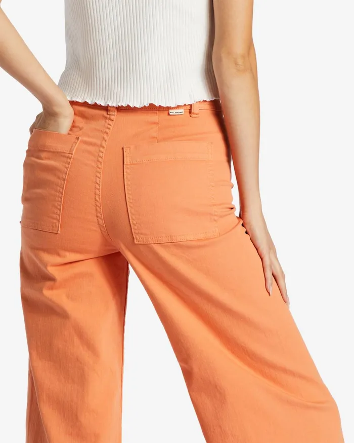 Billabong Pants Women Free Fall HighWaist Pants Orange Kiss Billabong Pants Women Free Fall HighWaist Pants Orange Kiss