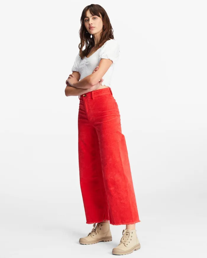 Billabong Pants Women Free Fall WideLeg Pants Red Magic Billabong Pants Women Free Fall WideLeg Pants Red Magic