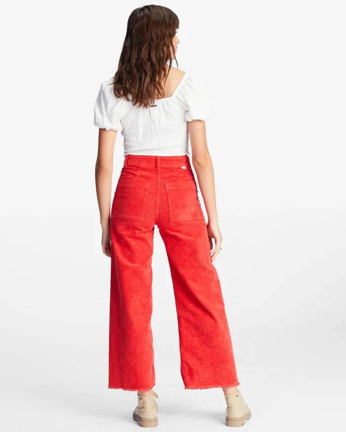 Billabong Pants Women Free Fall WideLeg Pants Red Magic Billabong Pants Women Free Fall WideLeg Pants Red Magic