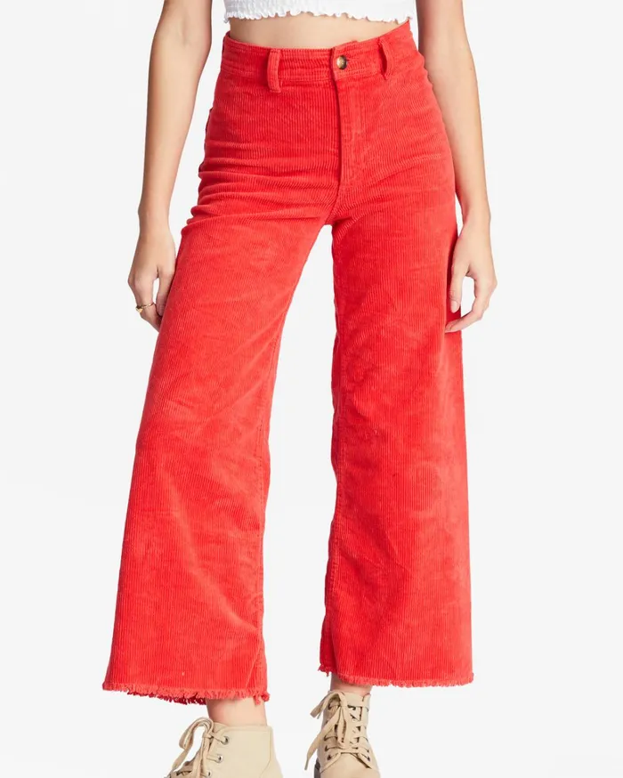 Billabong Pants Women Free Fall WideLeg Pants Red Magic Billabong Pants Women Free Fall WideLeg Pants Red Magic