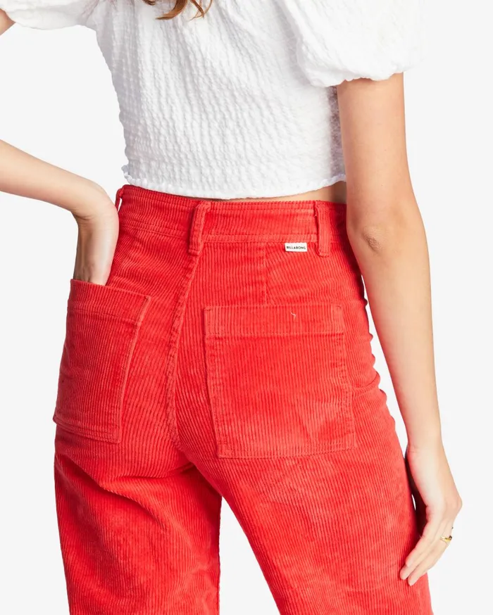 Billabong Pants Women Free Fall WideLeg Pants Red Magic Billabong Pants Women Free Fall WideLeg Pants Red Magic