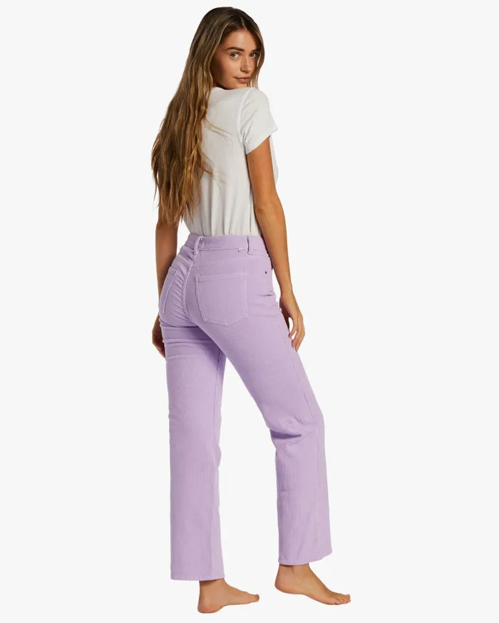 Billabong Pants Women New Age Corduroy Trousers Lilac Breeze Billabong Pants Women New Age Corduroy Trousers Lilac Breeze