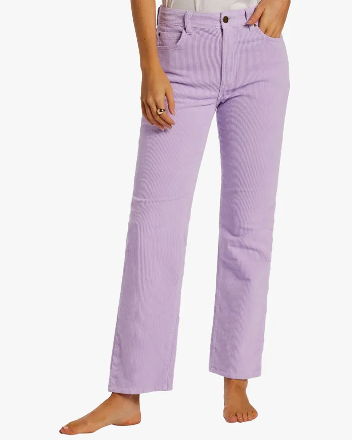Billabong Pants Women New Age Corduroy Trousers Lilac Breeze Billabong Pants Women New Age Corduroy Trousers Lilac Breeze