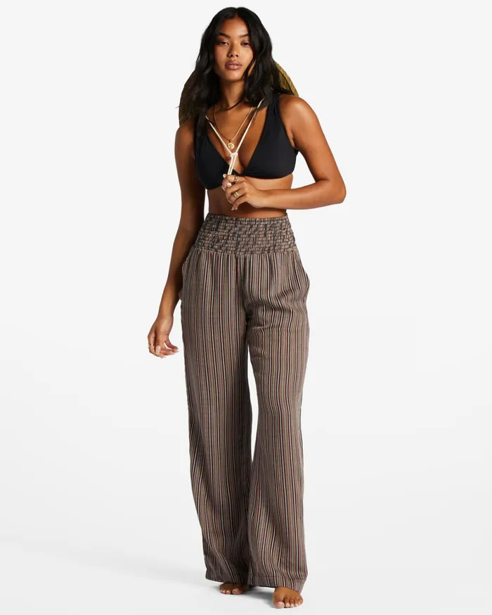 Billabong Pants Women New Waves 2 Elastic Waist Pants Black Sands 1 Billabong Pants Women New Waves 2 Elastic Waist Pants Black Sands 1