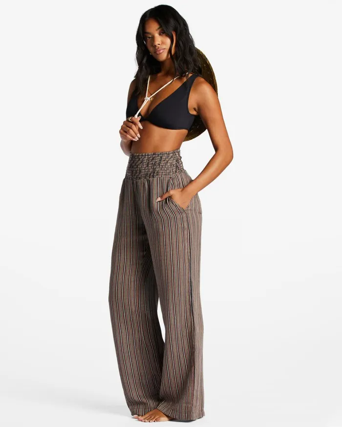 Billabong Pants Women New Waves 2 Elastic Waist Pants Black Sands 1 Billabong Pants Women New Waves 2 Elastic Waist Pants Black Sands 1
