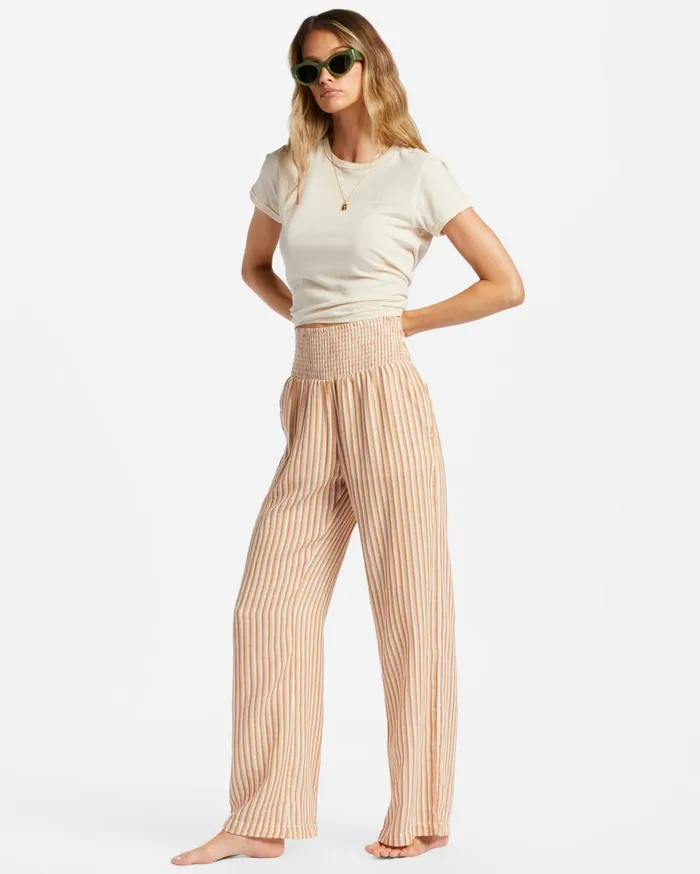 Billabong Pants Women New Waves 2 Elastic Waist Pants So Tan Billabong Pants Women New Waves 2 Elastic Waist Pants So Tan