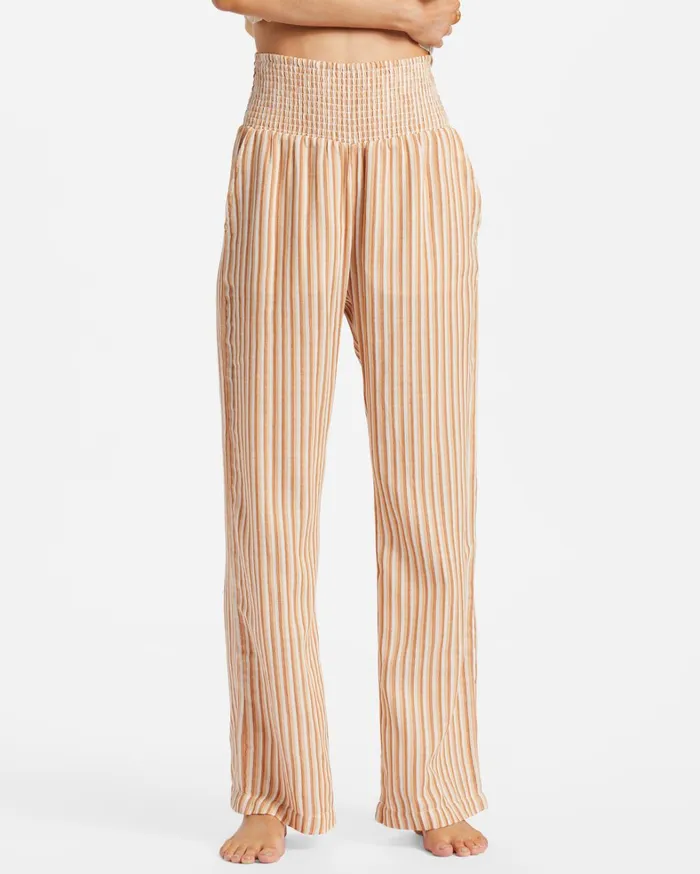Billabong Pants Women New Waves 2 Elastic Waist Pants So Tan Billabong Pants Women New Waves 2 Elastic Waist Pants So Tan