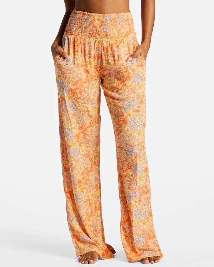 Billabong Pants Women New Waves 2 WideLeg Pants Light Melon Billabong Pants Women New Waves 2 WideLeg Pants Light Melon