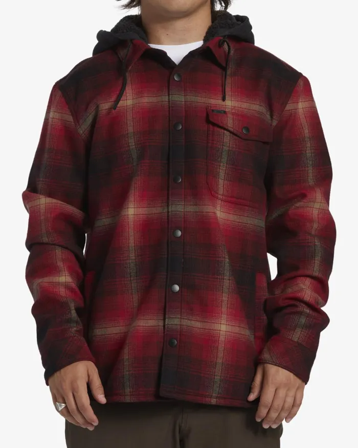 Billabong Shirts Men ADiv Furnace Bonded Flannel Shirt Coral