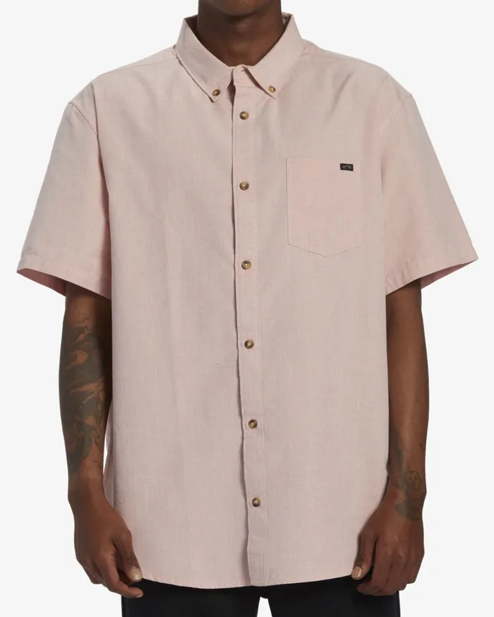 Billabong Shirts Men All Day Short Sleeve Shirt Dusty Pink