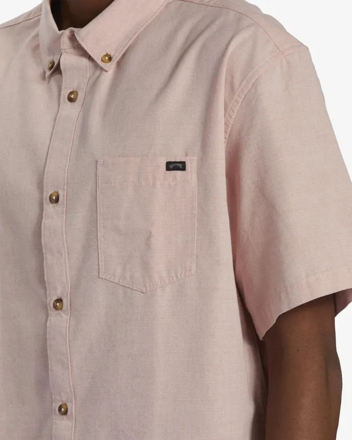 Billabong Shirts Men All Day Short Sleeve Shirt Dusty Pink Billabong Shirts Men All Day Short Sleeve Shirt Dusty Pink