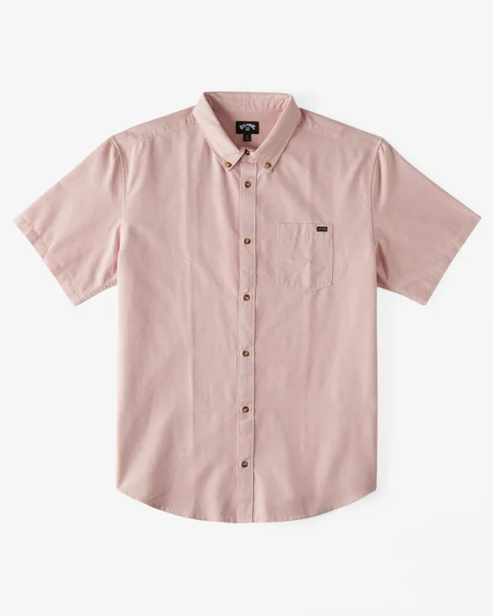 Billabong Shirts Men All Day Short Sleeve Shirt Dusty Pink Billabong Shirts Men All Day Short Sleeve Shirt Dusty Pink