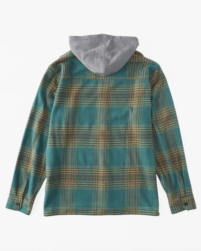 Billabong Shirts Men Baja Hooded Flannel Shirt Deep Teal Billabong Shirts Men Baja Hooded Flannel Shirt Deep Teal