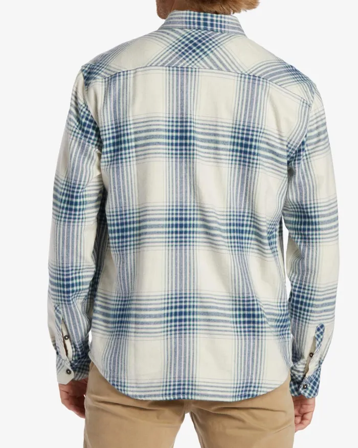 Billabong Shirts Men Coastline Flannel Long Sleeve Shirt Stone Billabong Shirts Men Coastline Flannel Long Sleeve Shirt Stone