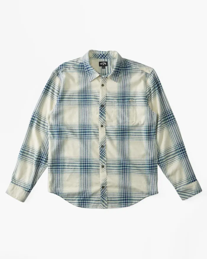 Billabong Shirts Men Coastline Flannel Long Sleeve Shirt Stone Billabong Shirts Men Coastline Flannel Long Sleeve Shirt Stone