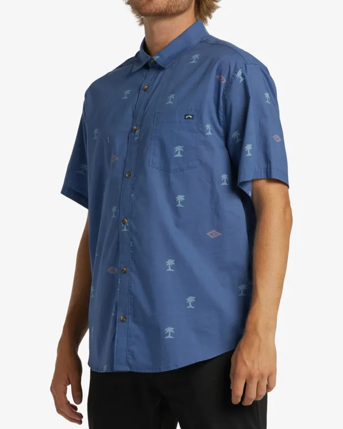 Billabong Shirts Men Sundays Mini Short Sleeve Shirt Dusty Blue
