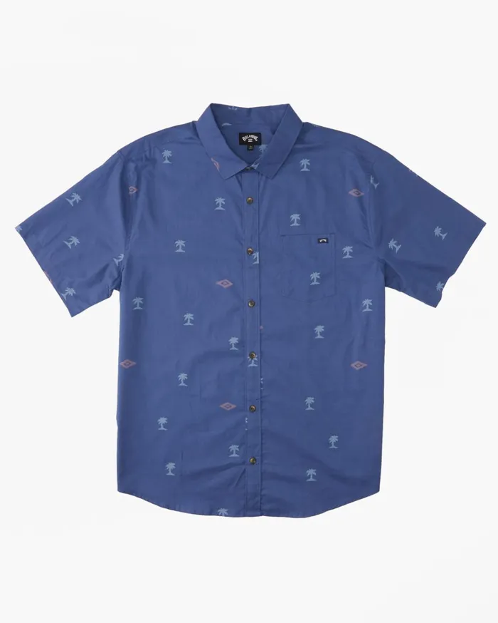 Billabong Shirts Men Sundays Mini Short Sleeve Shirt Dusty Blue Billabong Shirts Men Sundays Mini Short Sleeve Shirt Dusty Blue