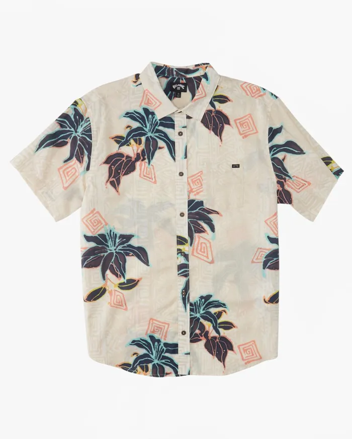 Billabong Shirts Men Sundays Short Sleeve Shirt Bone Billabong Shirts Men Sundays Short Sleeve Shirt Bone