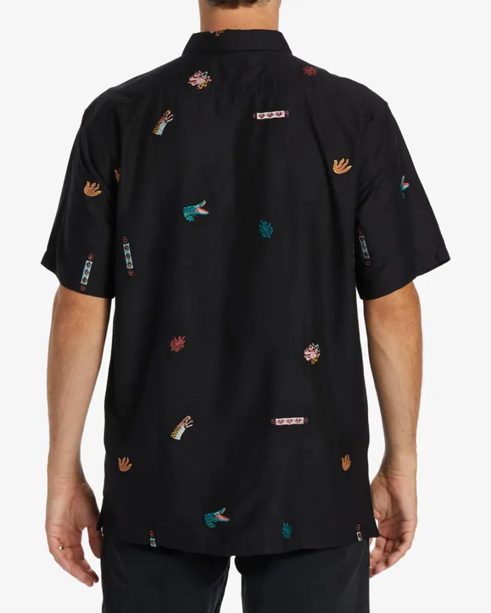 Billabong Shirts Men Zeledon Embroidered Shirt Black Billabong Shirts Men Zeledon Embroidered Shirt Black