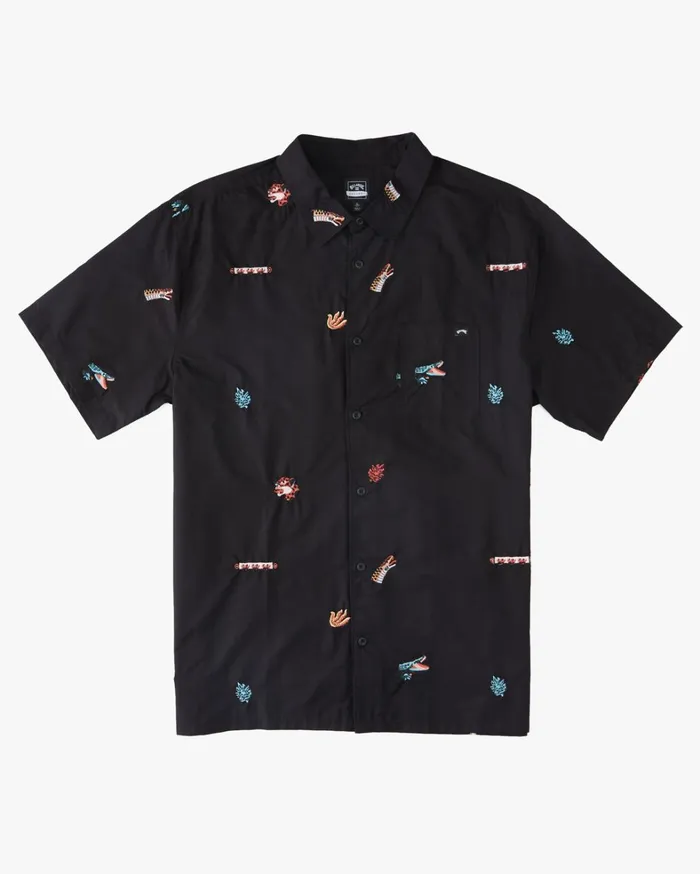 Billabong Shirts Men Zeledon Embroidered Shirt Black Billabong Shirts Men Zeledon Embroidered Shirt Black