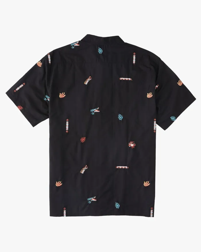 Billabong Shirts Men Zeledon Embroidered Shirt Black Billabong Shirts Men Zeledon Embroidered Shirt Black