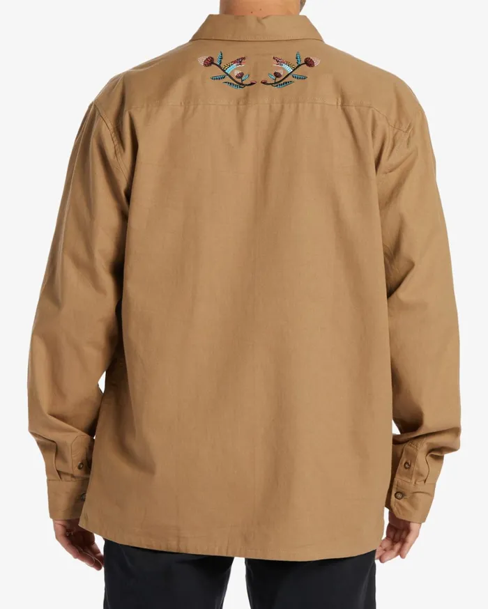 Billabong Shirts Men Zeledon Solid Flannel Long Sleeve Shirt Gravel Billabong Shirts Men Zeledon Solid Flannel Long Sleeve Shirt Gravel