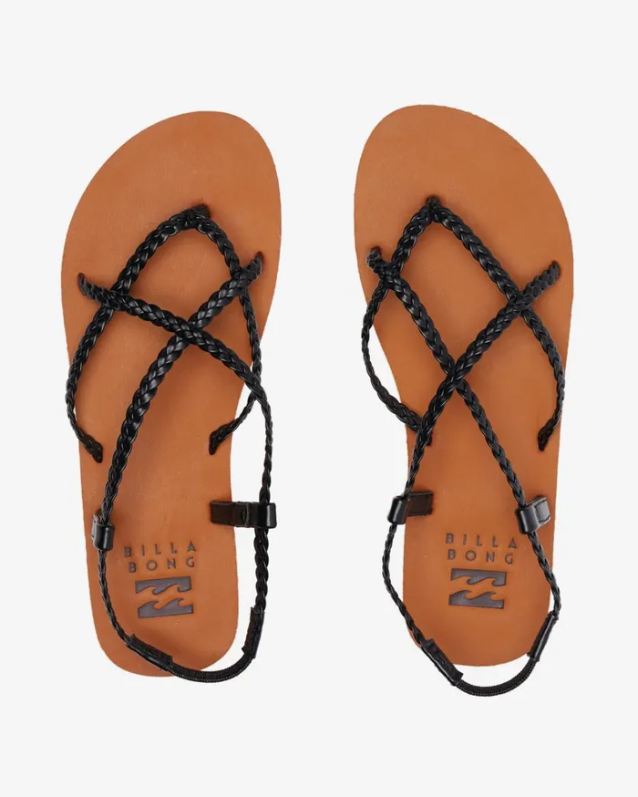 Billabong Shoes Women Crossing By Braided Sandals Off Black