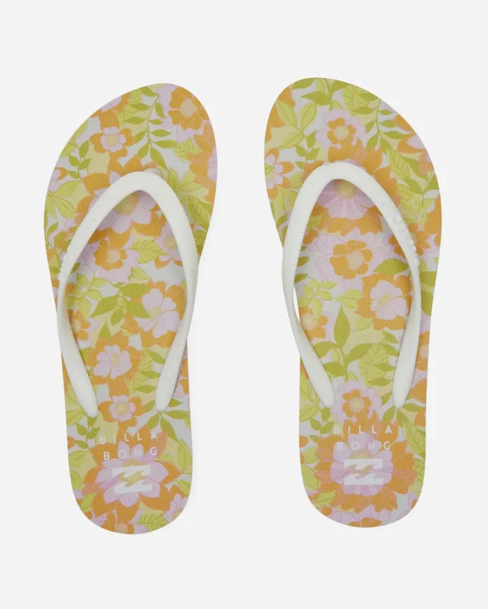 Billabong Shoes Women Dama Rubber Flip Flop Sandals Orange Peel