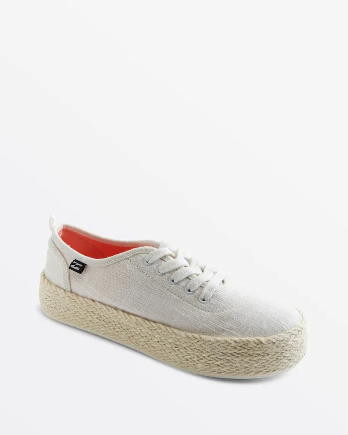 Billabong Shoes Women Puebla Canvas Platform Shoes White