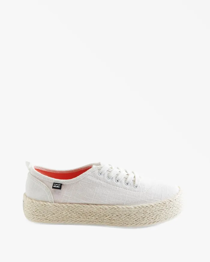Billabong Shoes Women Puebla Canvas Platform Shoes White Billabong Shoes Women Puebla Canvas Platform Shoes White