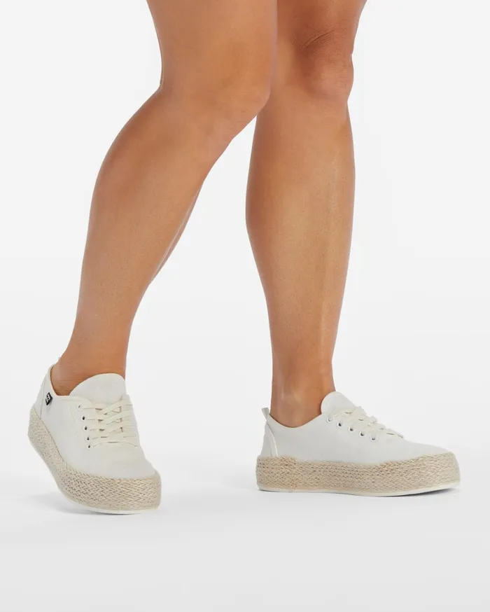 Billabong Shoes Women Puebla Canvas Platform Shoes White Billabong Shoes Women Puebla Canvas Platform Shoes White