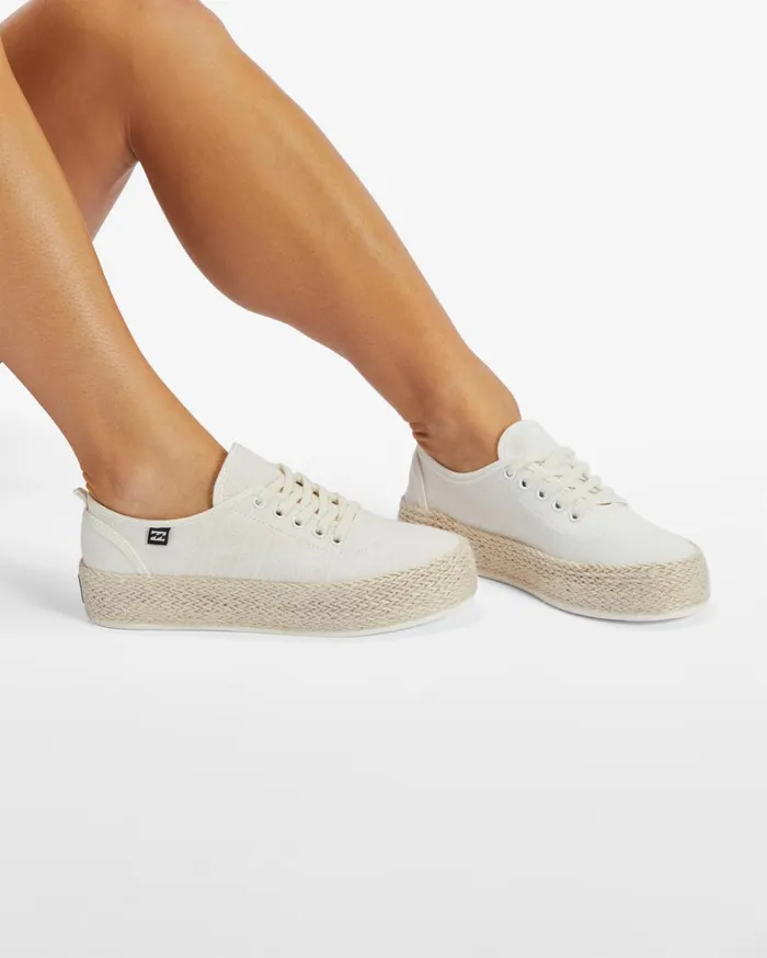Billabong Shoes Women Puebla Canvas Platform Shoes White Billabong Shoes Women Puebla Canvas Platform Shoes White